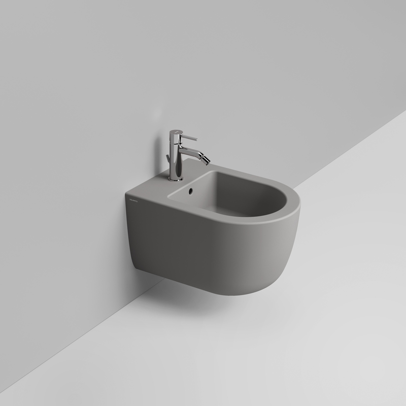 Ceramica Dolomite Wall hung bidet 36×50- Mirto Round Short - Concrete grey