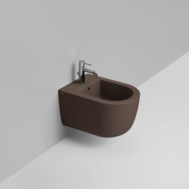 Ceramica Dolomite Wall hung bidet 36×50- Mirto Round Short - Matt alpine brown