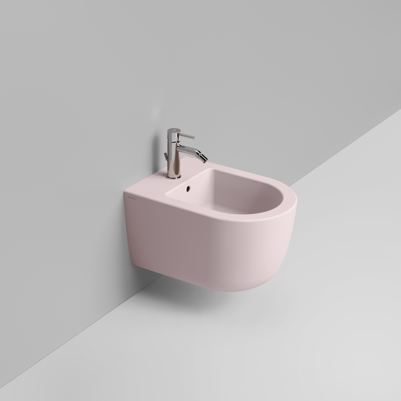 Ceramica Dolomite Wall hung bidet 36×50- Mirto Round Short - Antique pink