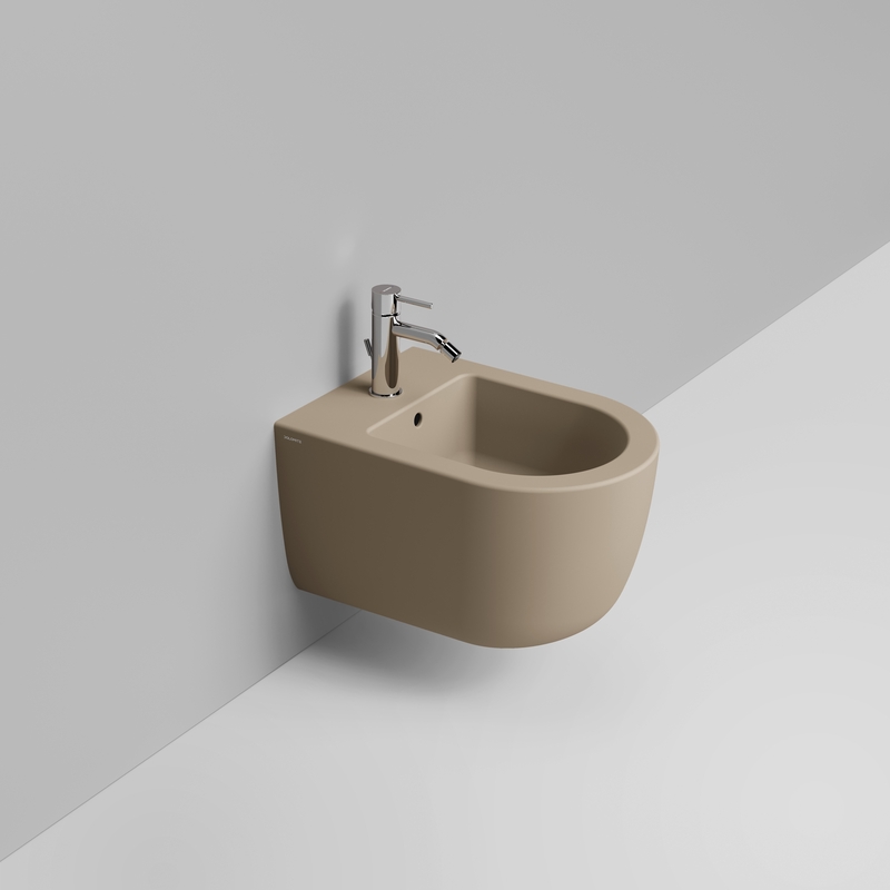 Ceramica Dolomite Wall hung bidet 36×50- Mirto Round Short - Matt natural beige