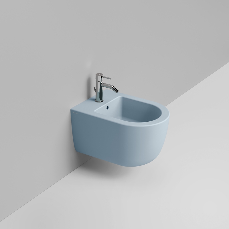 Ceramica Dolomite Wall hung bidet 36×50- Mirto Round Short - Sky blue