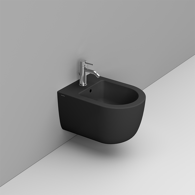 Ceramica Dolomite Wall hung bidet 36×50- Mirto Round Short - Matt black