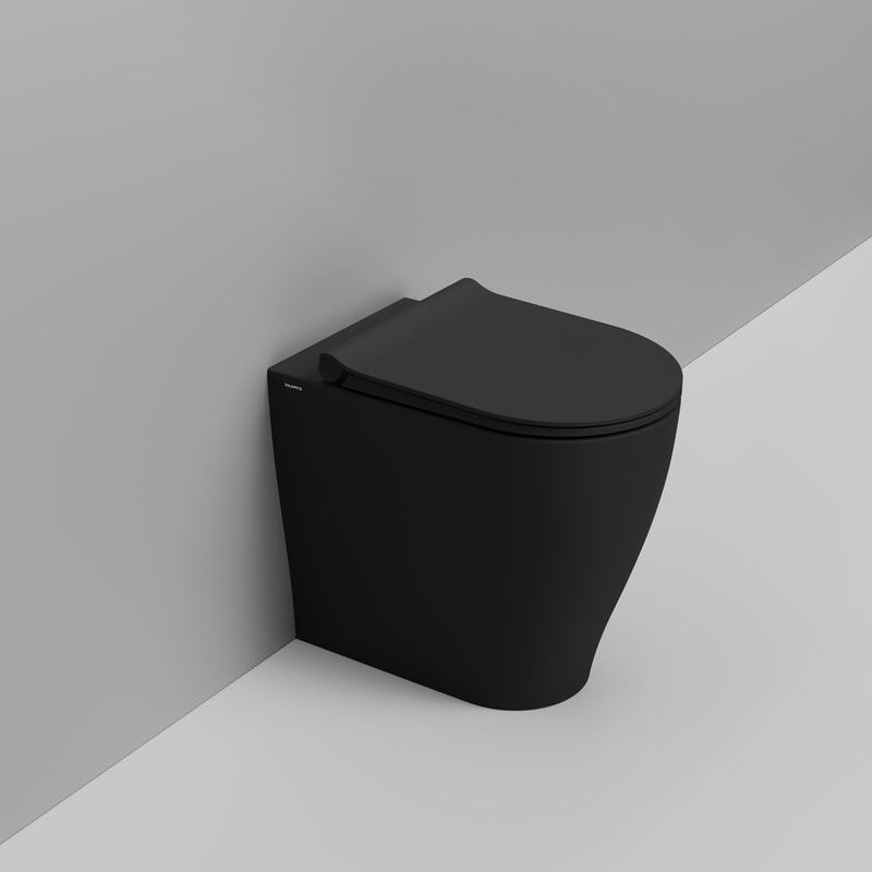 Ceramica Dolomite Cuvette Back to wall 36x55x48 – Mirto Round Tall - Noir mat