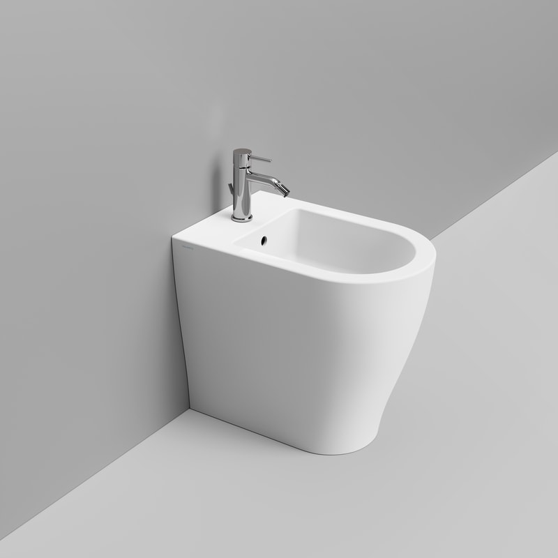 Ceramica Dolomite Bidet Back to wall 36x55x48 – Mirto Round Tall - Blanc mat
