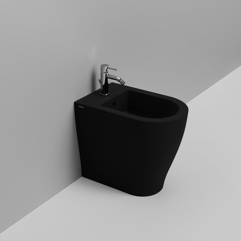 Ceramica Dolomite Bidet Back to wall 36x55x48 – Mirto Round Tall - Noir mat