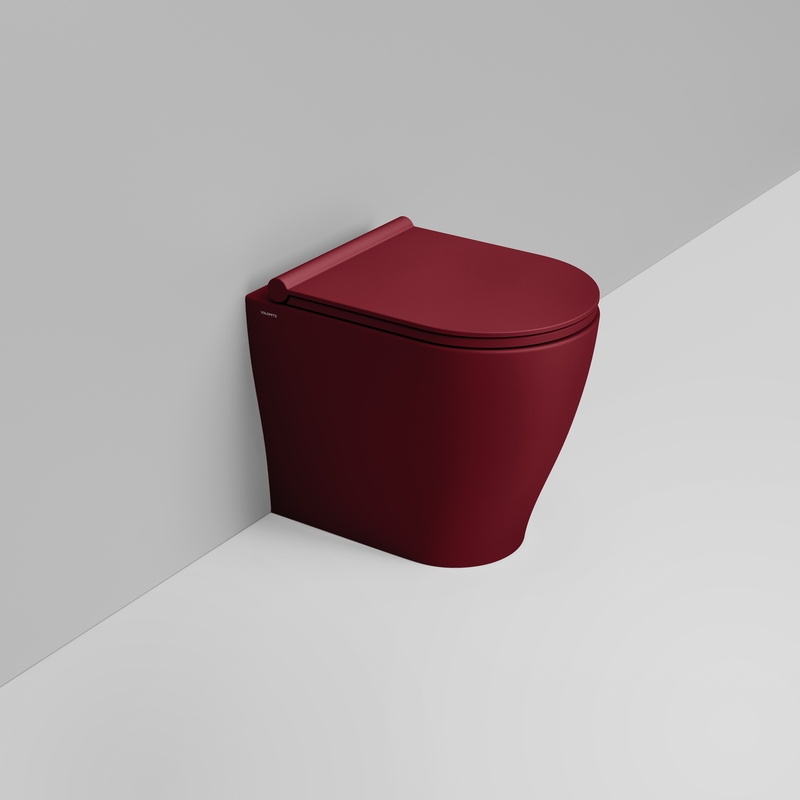 Ceramica Dolomite Cuvette Back to wall vortex 36×50 – Mirto Round Short - Rouge vin mat