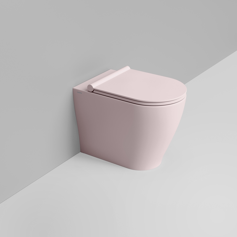 Ceramica Dolomite Back to wall vortex bowl 36×55 – Mirto Round - Antique pink