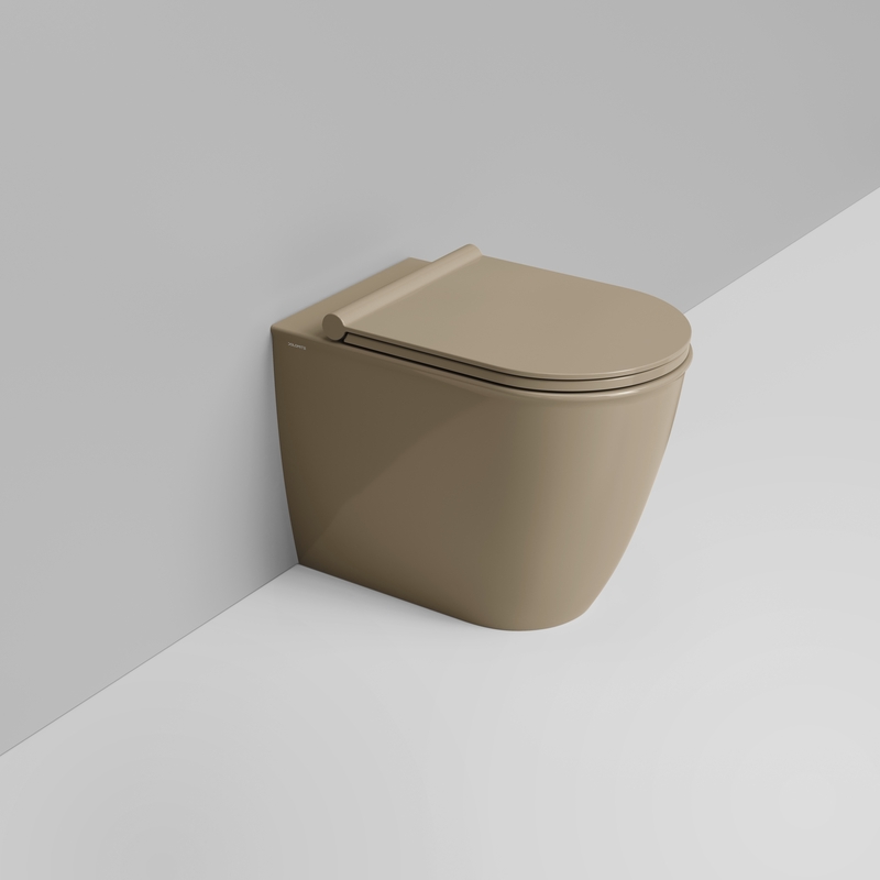 Ceramica Dolomite Back to wall bowl 36×55 – Mayka - Glossy natural beige
