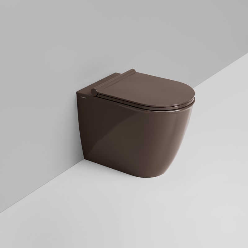 Ceramica Dolomite Back to wall bowl 36×55 – Mayka - Glossy alpine brown