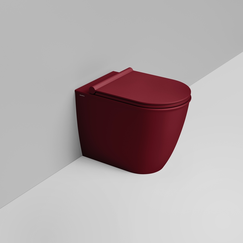 Ceramica Dolomite Back to wall bowl 36×55 – Mayka - Matt red wine