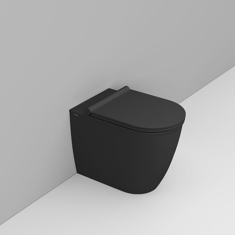 Ceramica Dolomite Back to wall bowl 36×55 – Mayka - Matt Black