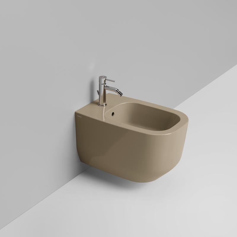 Ceramica Dolomite Wall hung bidet 36×56 – Alba - Glossy  natural beige