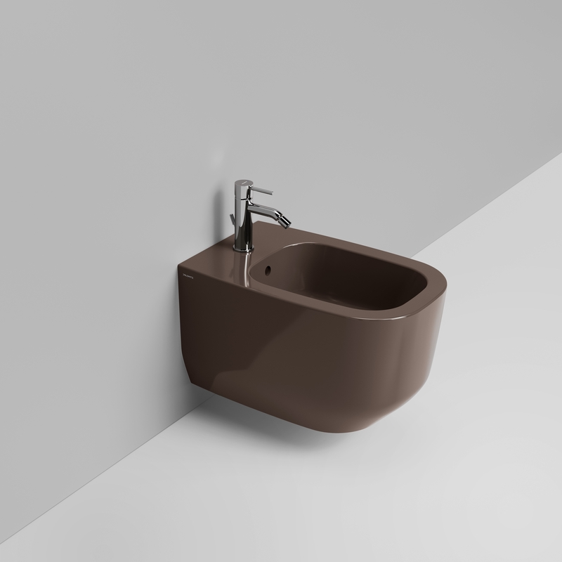 Ceramica Dolomite Wall hung bidet 36×56 – Alba -  Glossy alpine brown
