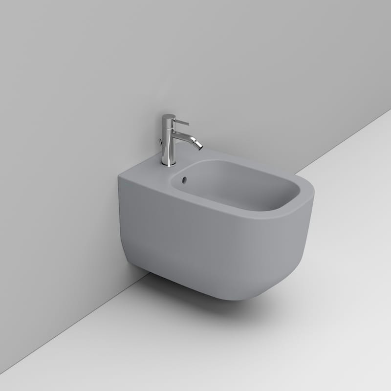 Ceramica Dolomite Wall hung bidet 36×56 – Alba - Concrete Grey