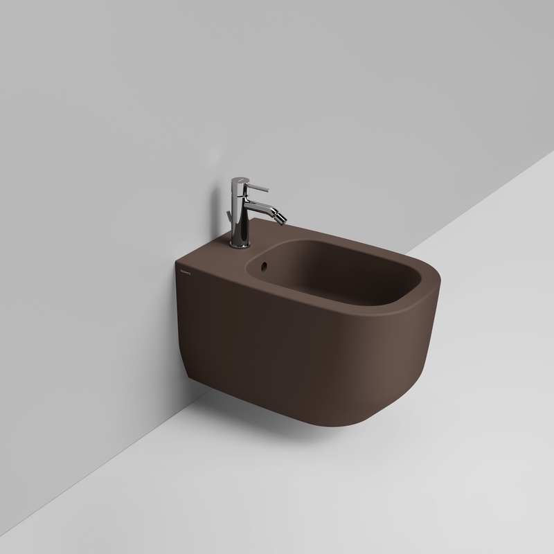 Ceramica Dolomite Wall hung bidet 36×56 – Alba - Matt alpine brown