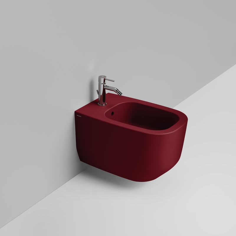 Ceramica Dolomite Wall hung bidet 36×56 – Alba - Matt red wine