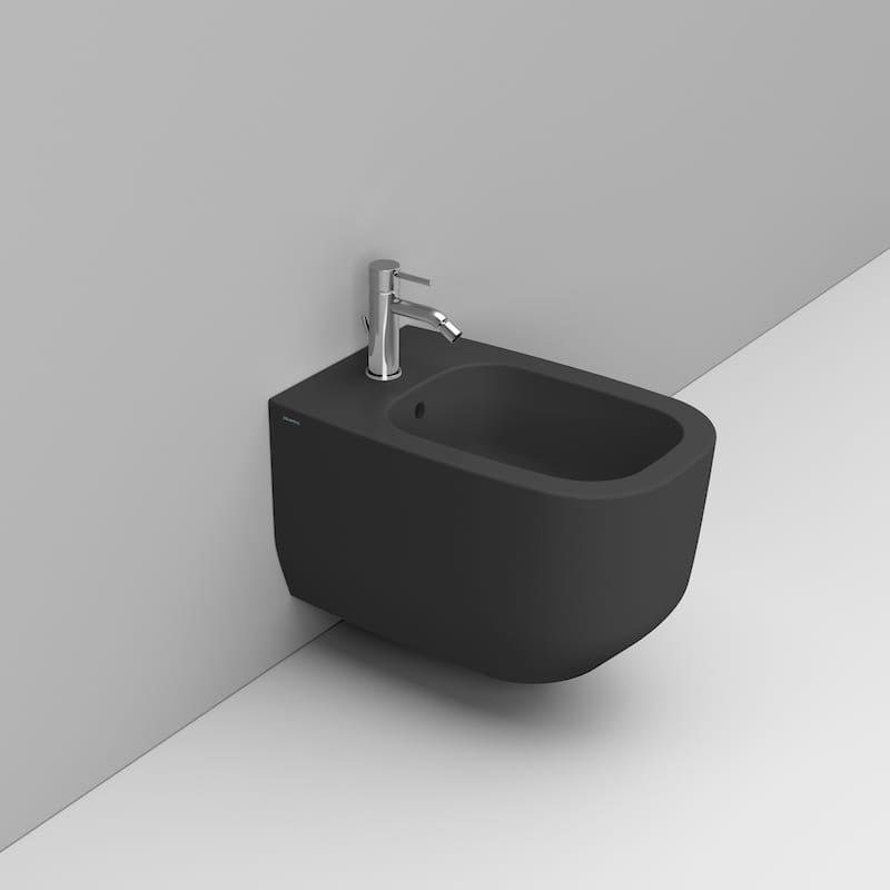 Ceramica Dolomite Wall hung bidet 36×56 – Alba - Matt Black