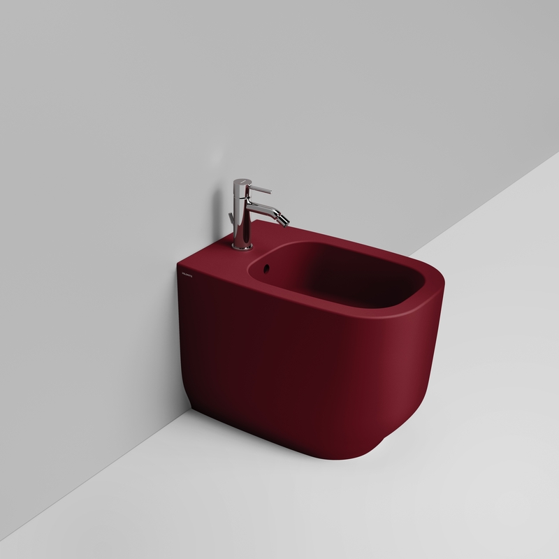 Ceramica Dolomite Back to wall bidet 36×56 – Alba - Matt red wine