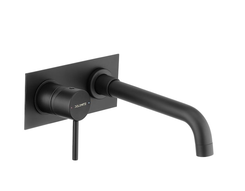 Ceramica Dolomite Built-in basin mixer with plate - Matt Black