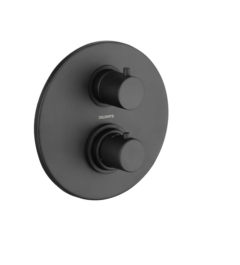 Ceramica Dolomite External plate for shower thermostatic fitting - Matt Black