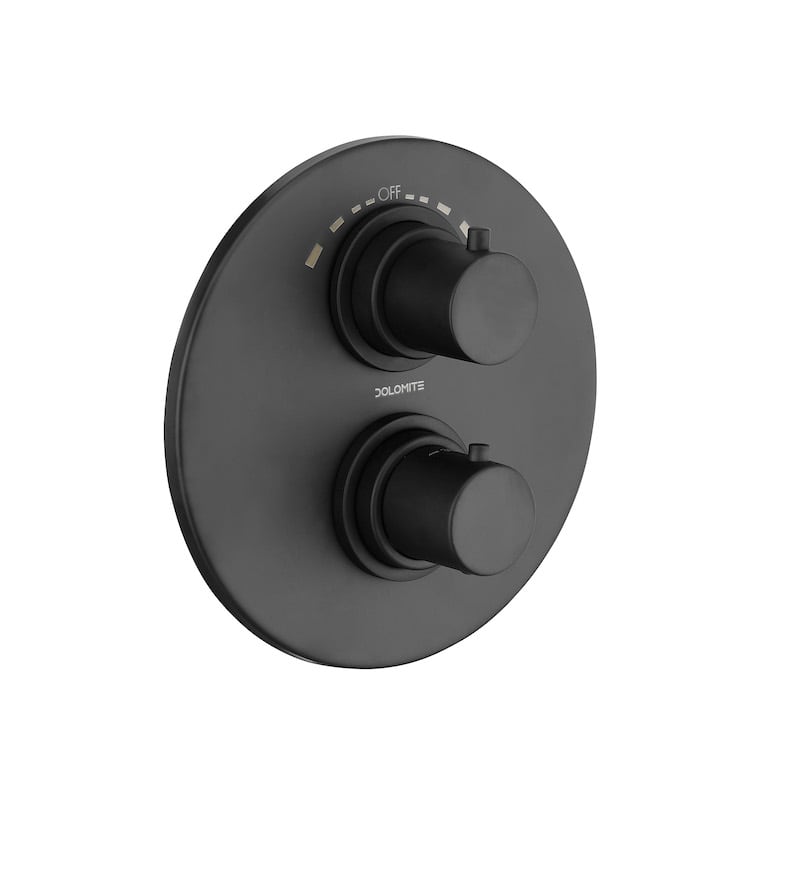 Ceramica Dolomite External plate for bath/shower thermostatic fitting - Matt Black